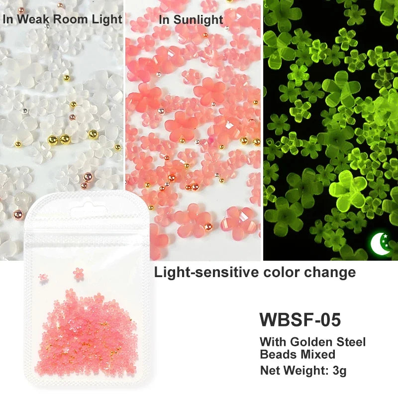 Acrylic Flower Nail Art Decorations, 5 g