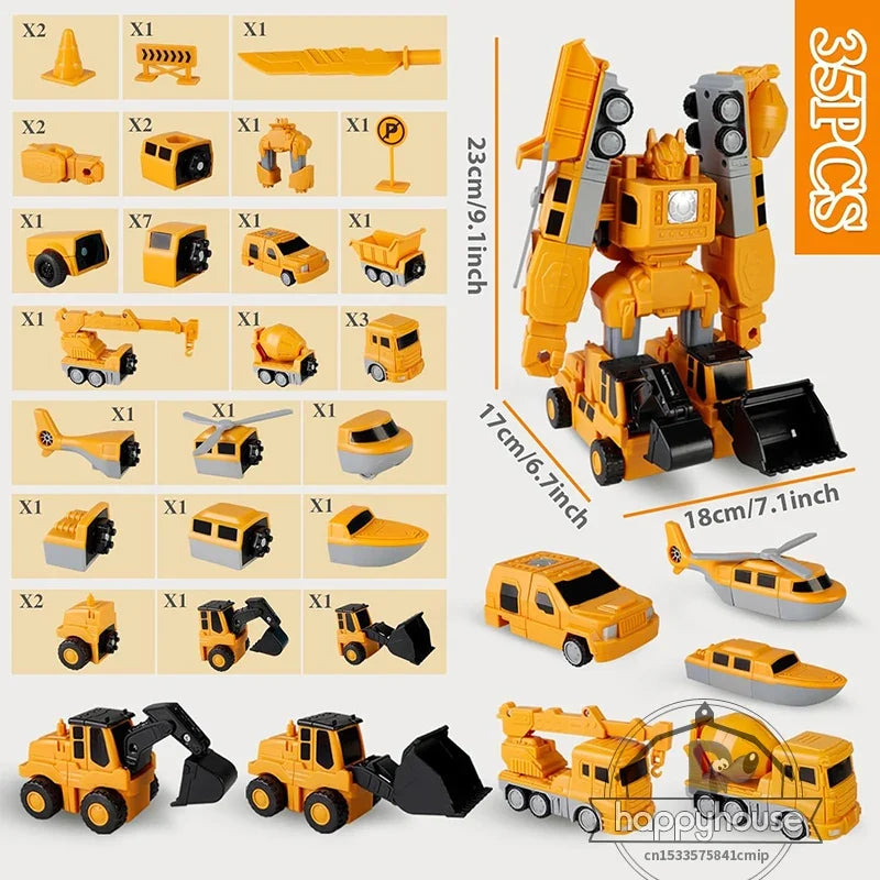 Magnetic Transforming Vehicle Building Toy