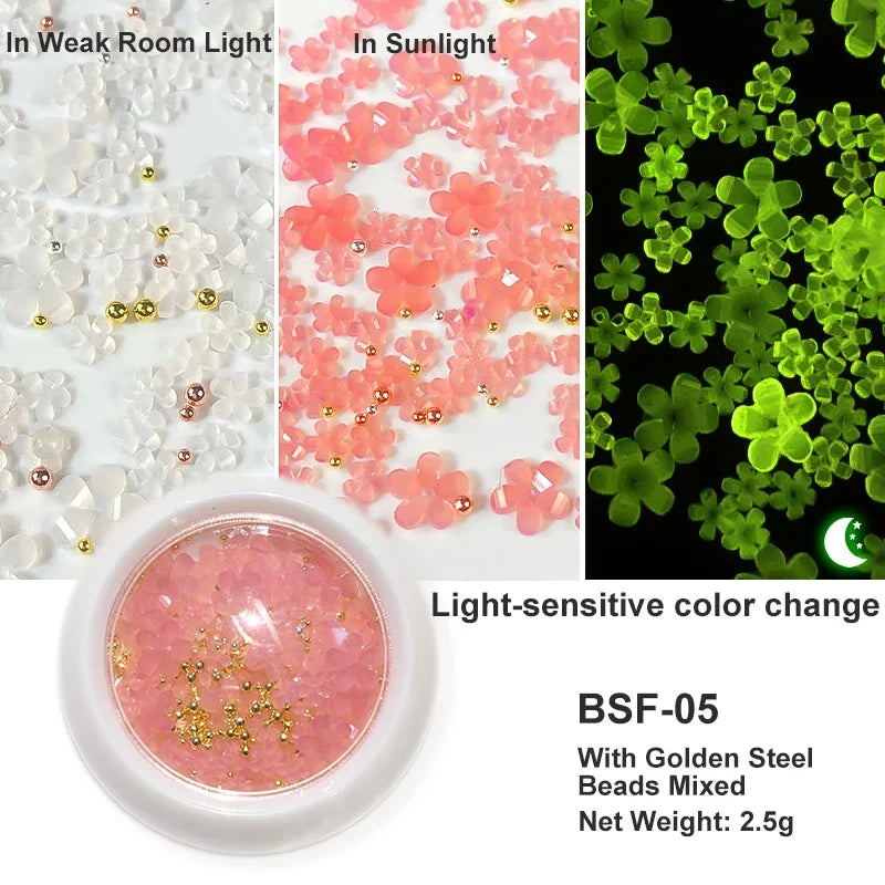 Acrylic Flower Nail Art Decorations, 5 g