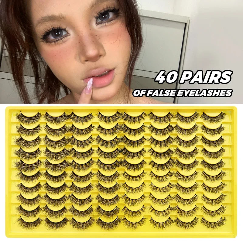 DINGSEN Faux-Mink Strip Lashes, 40 Pairs