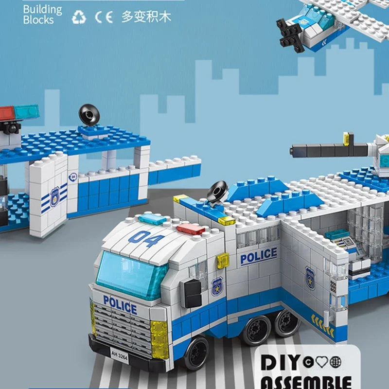 6-in-1 Police, Fire & Construction Building Blocks