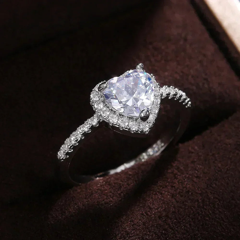 Heart-Shaped Zircon Ring