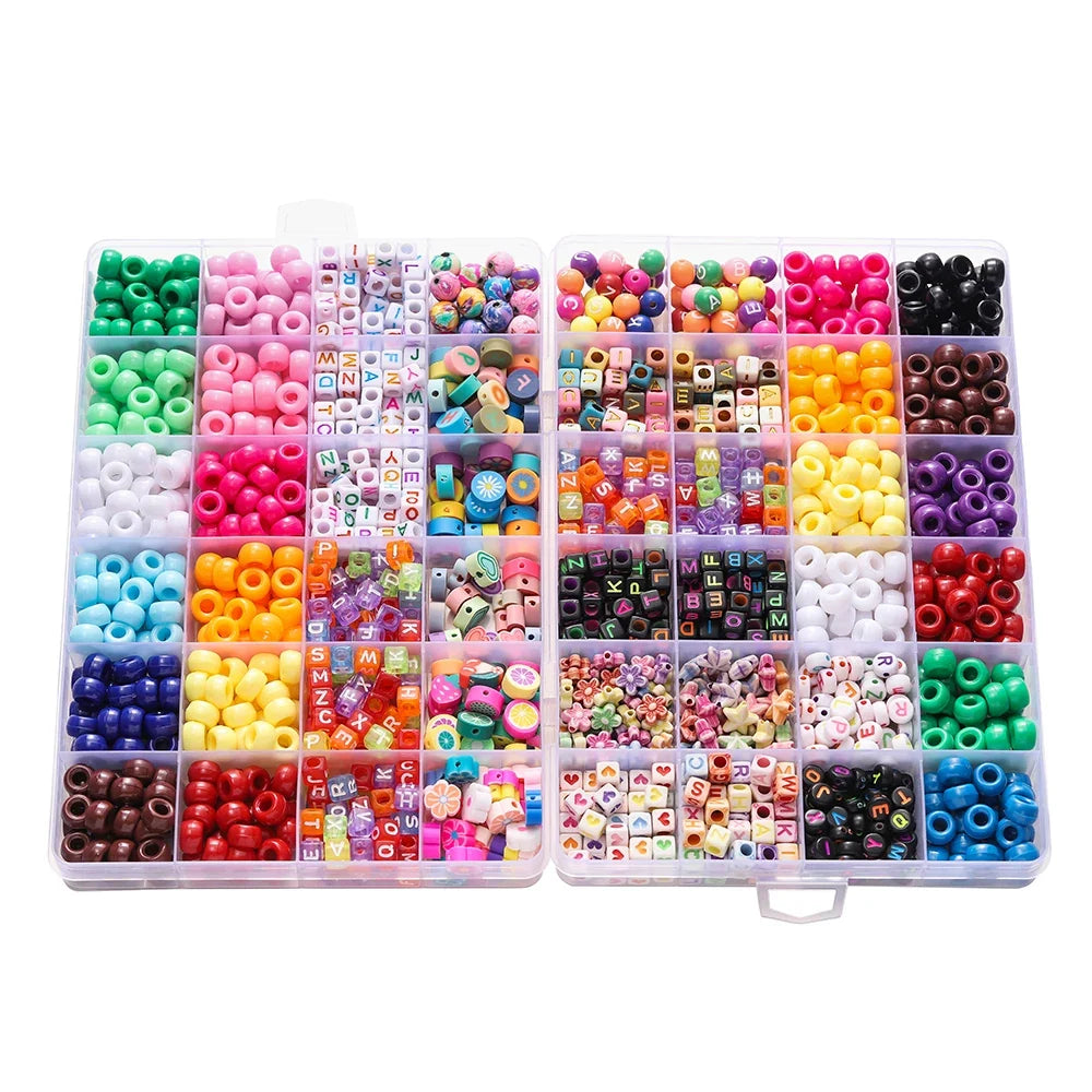 Acrylic Pony & Letter Bead Jewelry-Making Kit, 680 Pieces