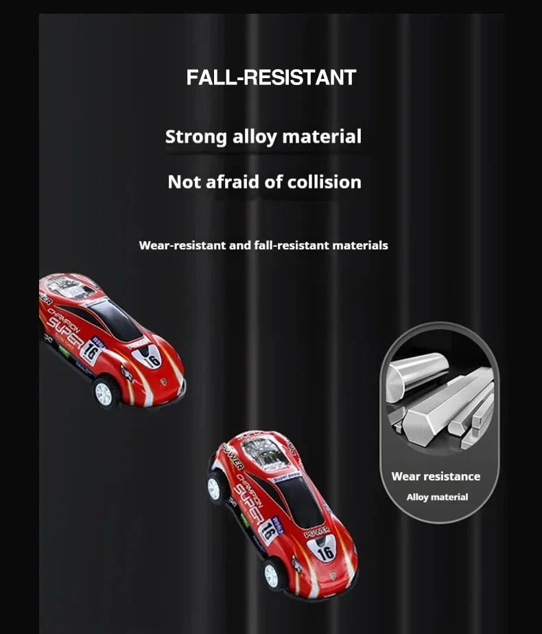 Mini Alloy Pull-Back Race Car Set with Storage Box