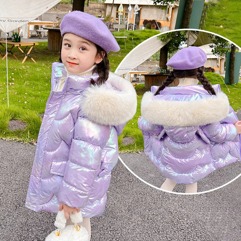Girls’ Wing-Detail Hooded Winter Jacket