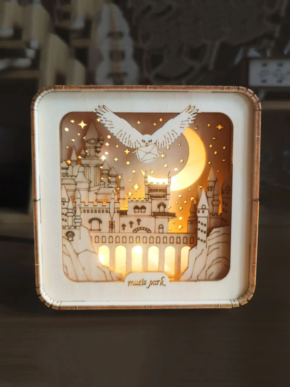 3D Wooden Castle Puzzle with LED Night Light