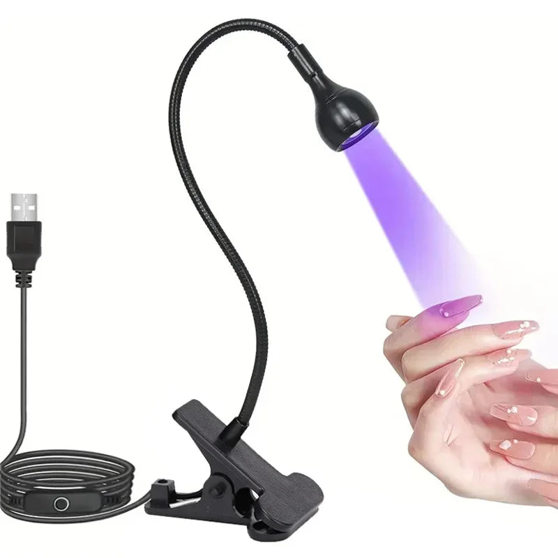 Mini USB Clip-On UV Nail Lamp, 395 nm