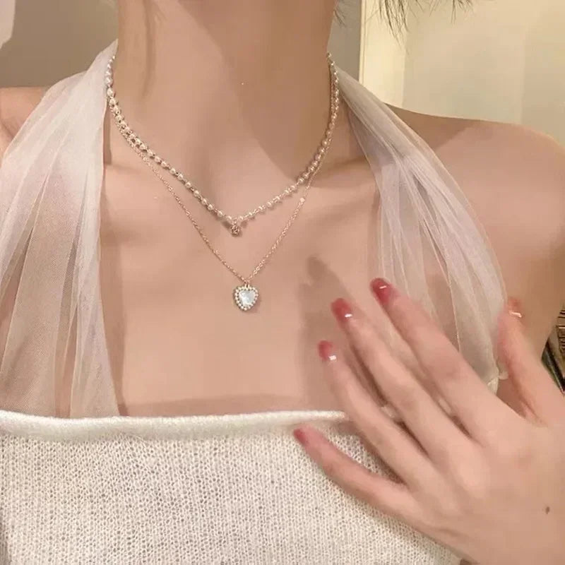 Square Pink Zircon Pendant Necklace