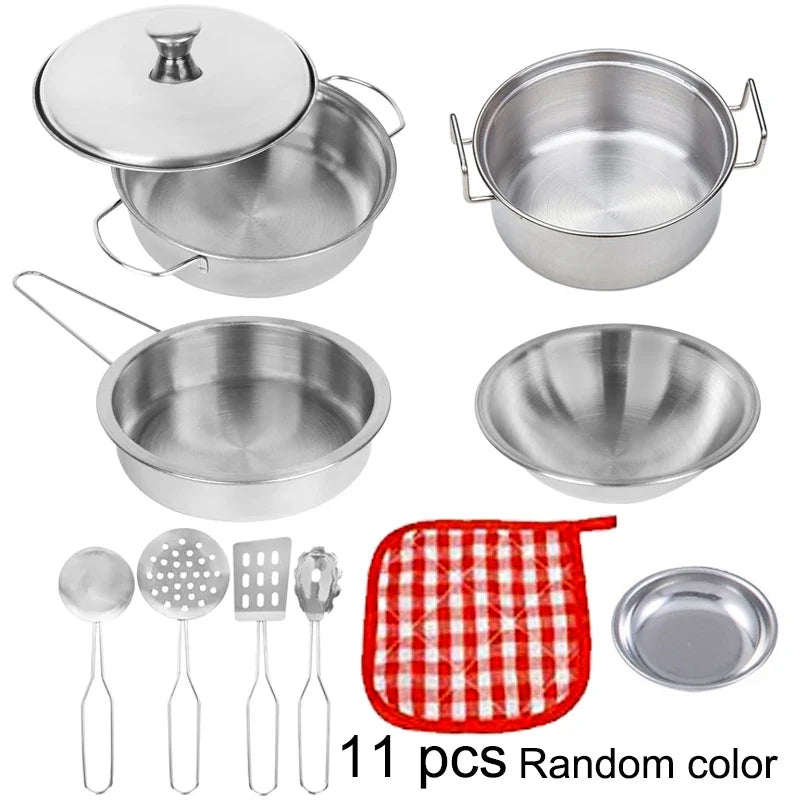 Kids’ Stainless Steel Pretend Play Cookware Set