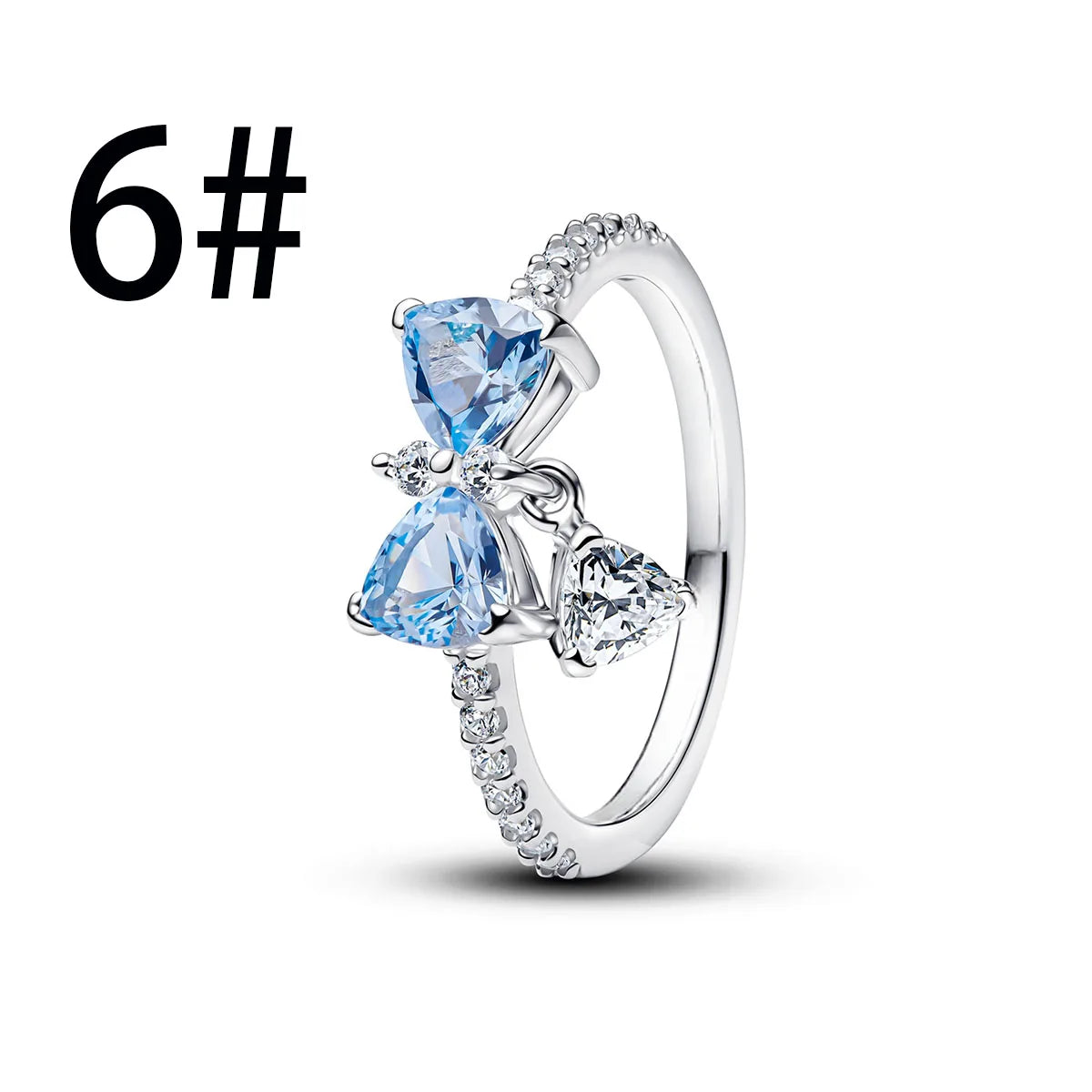 925 Sterling Silver Blue Bow Charm Jewelry