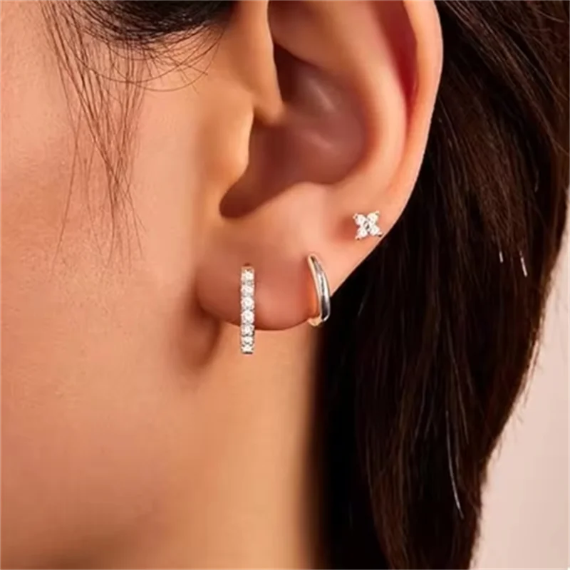 Three-Piece Floral Cartilage Earring Set
