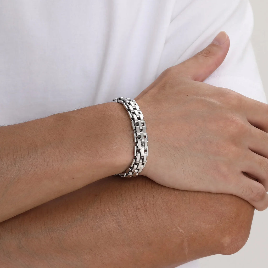 Men's Chunky Stainless Steel Link Bracelet