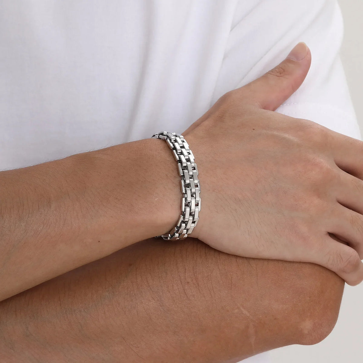 Men's Chunky Stainless Steel Link Bracelet