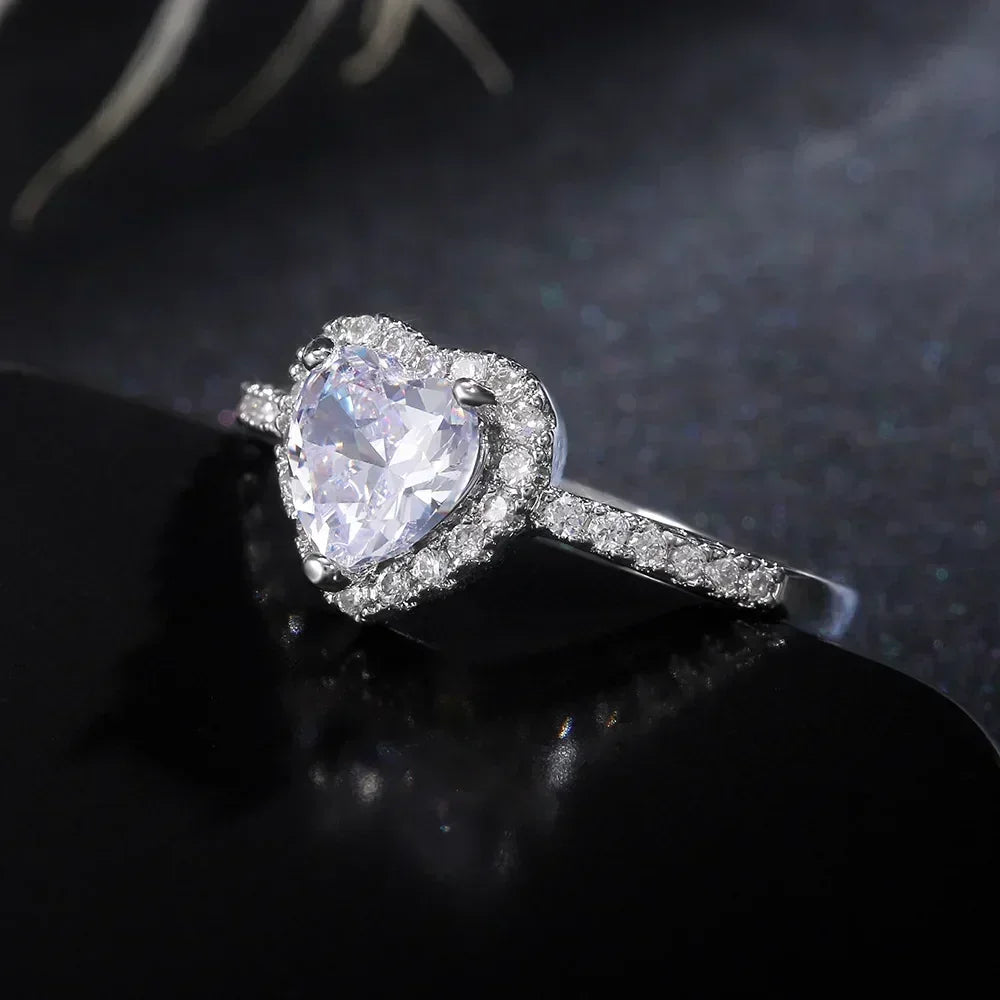 Heart-Shaped Zircon Ring
