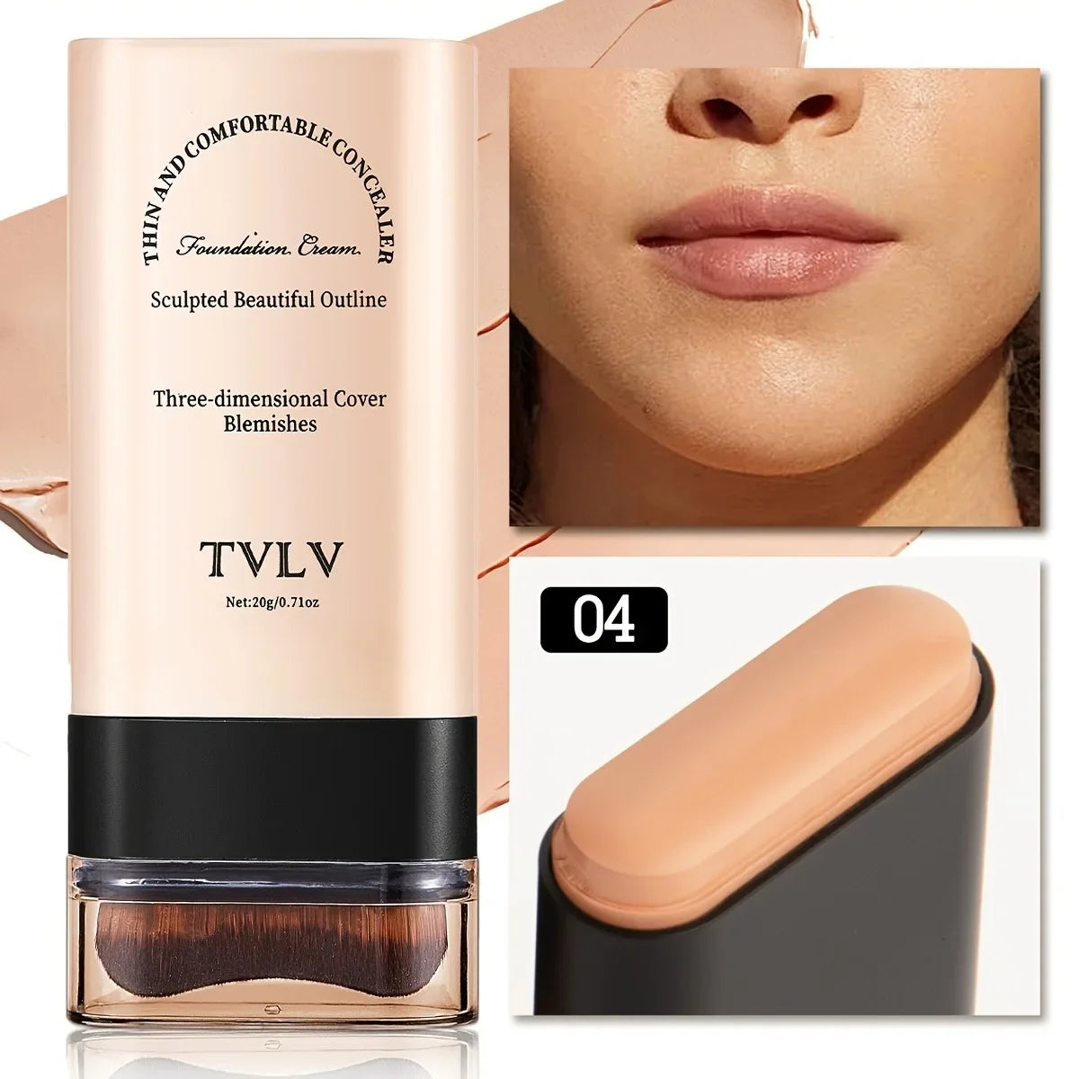 TVLV Velvet Moist Foundation Stick with Brush