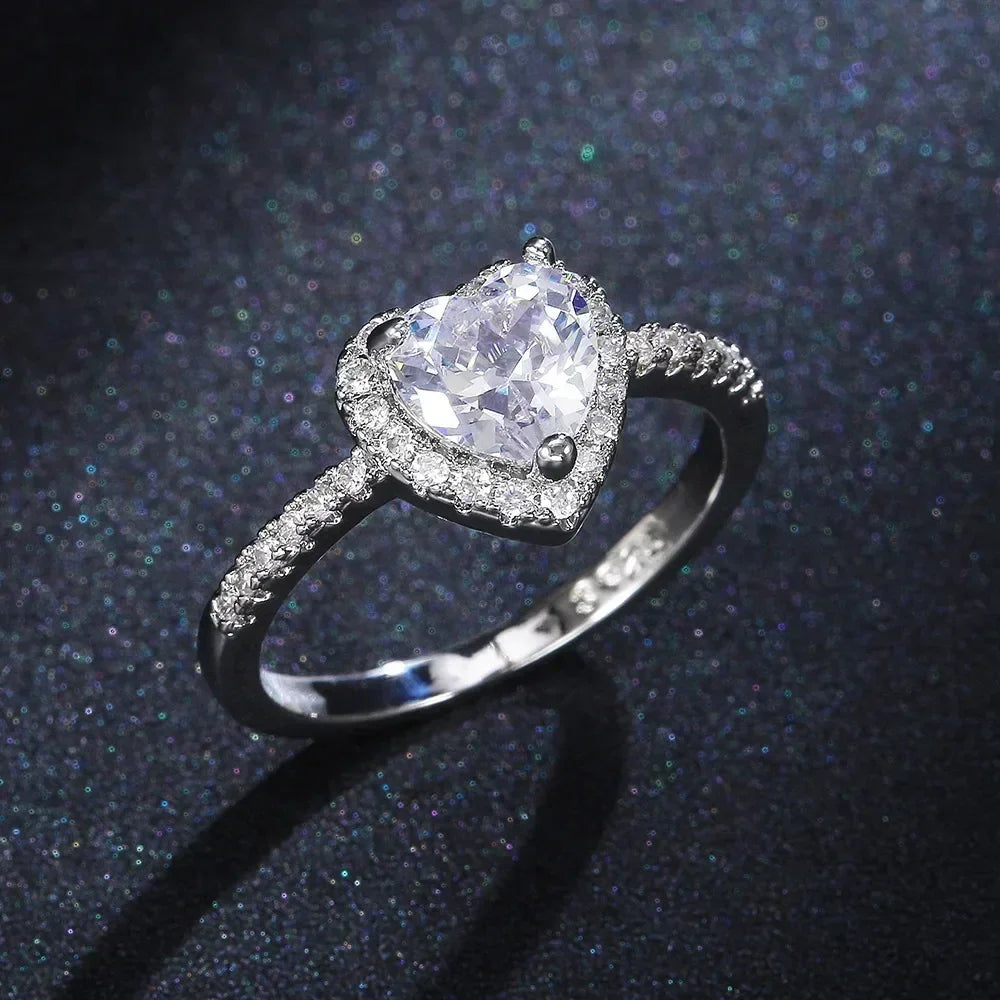 Heart-Shaped Zircon Ring