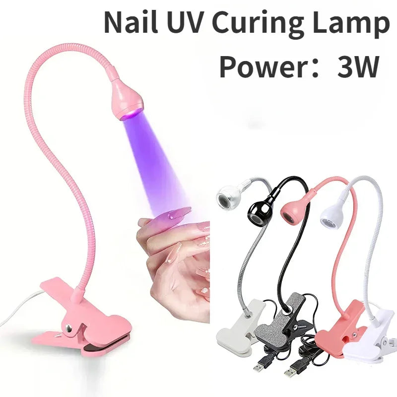 Mini USB Clip-On UV Nail Lamp, 395 nm