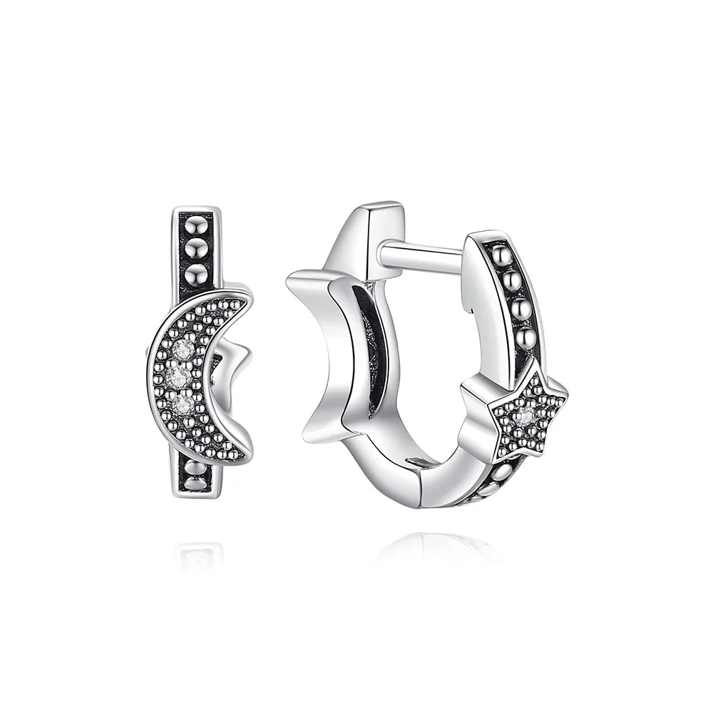 925 Sterling Silver Crown, Heart & Bee Earrings
