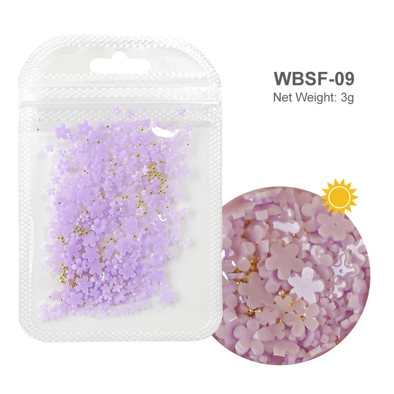 Acrylic Flower Nail Art Decorations, 5 g