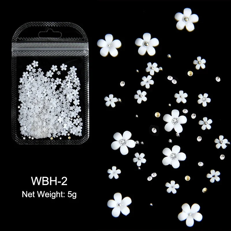 Acrylic Flower Nail Art Decorations, 5 g