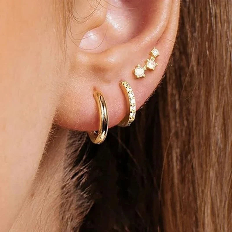 Three-Piece Floral Cartilage Earring Set