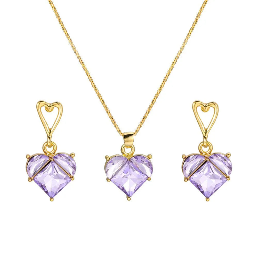 Three-Piece Pearl-Look Heart Jewelry Set