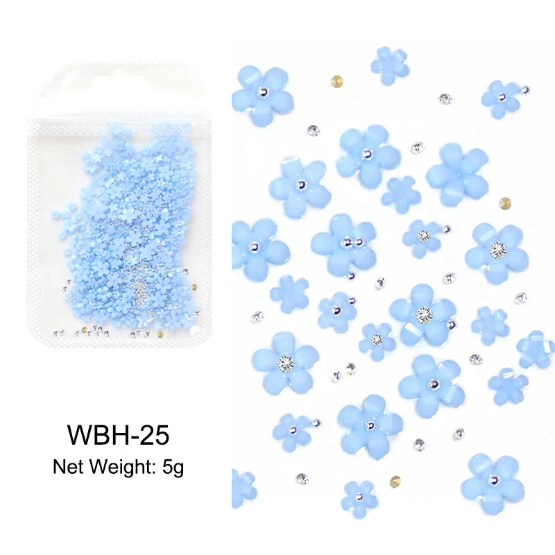 Acrylic Flower Nail Art Decorations, 5 g