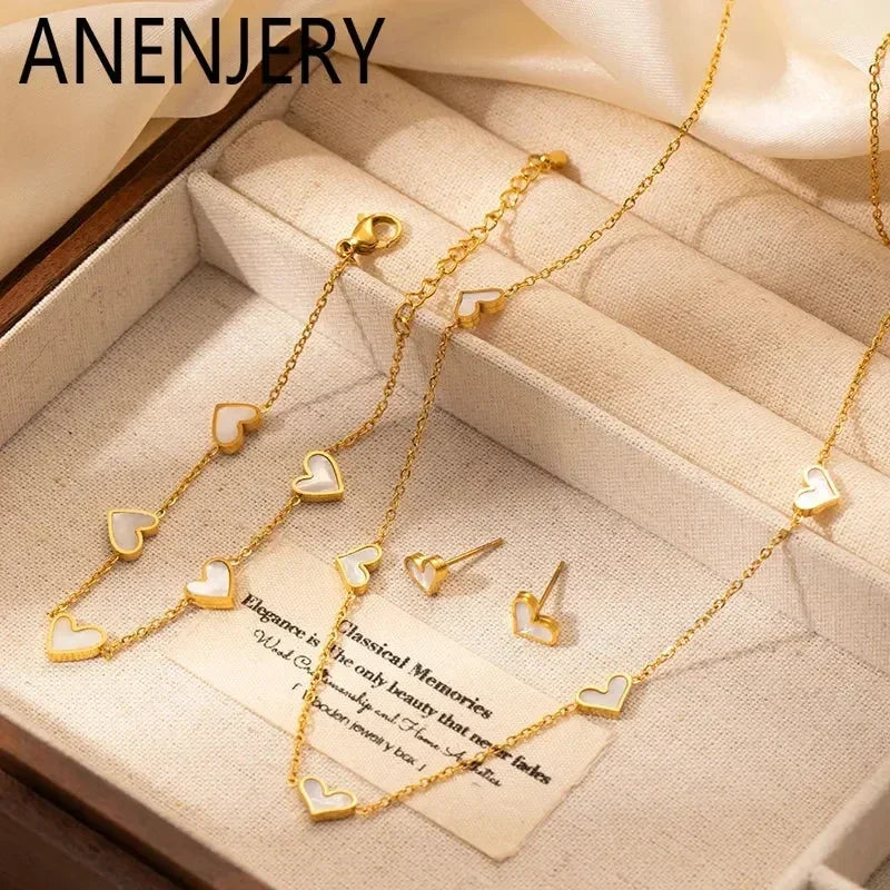 316L Stainless Steel Heart & Shell Jewelry