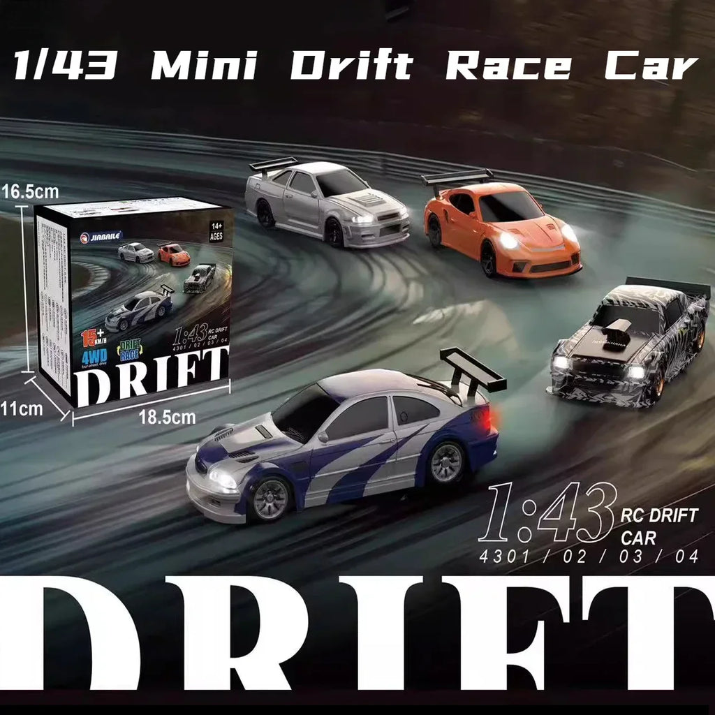 1:43 Scale 2.4GHz 4WD Mini RC Drift Car