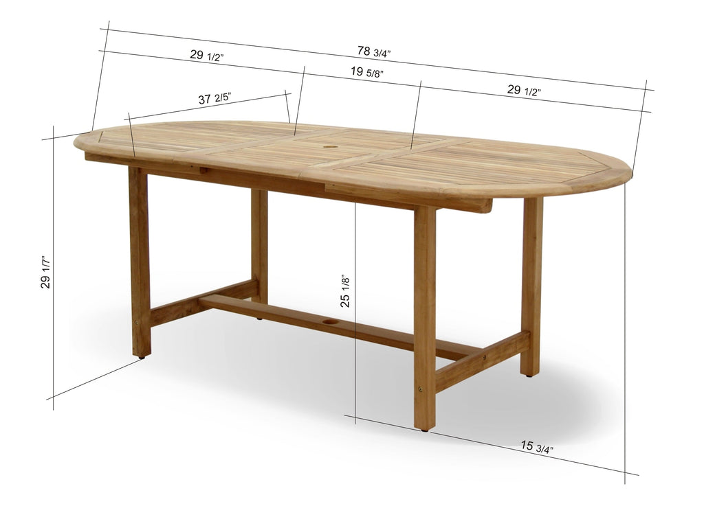 Julien FSC-Certified Teak Extendable Outdoor Dining Set