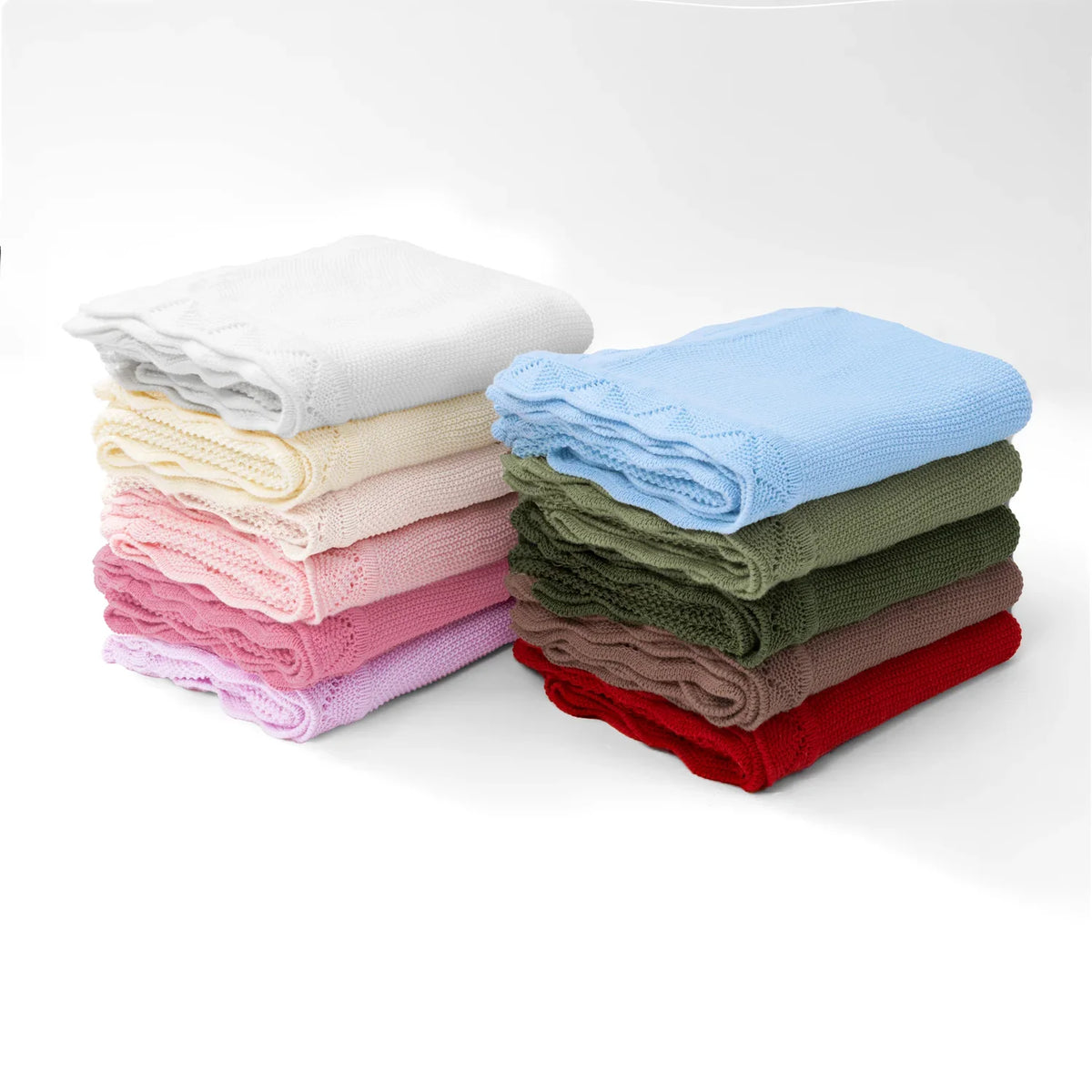 Pink Heirloom Lace Knit Baby Blanket — 30 x 40 in