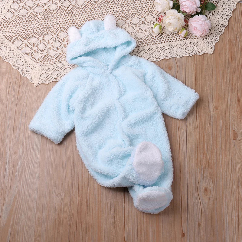 Humor Bear Baby Hooded Winter Romper
