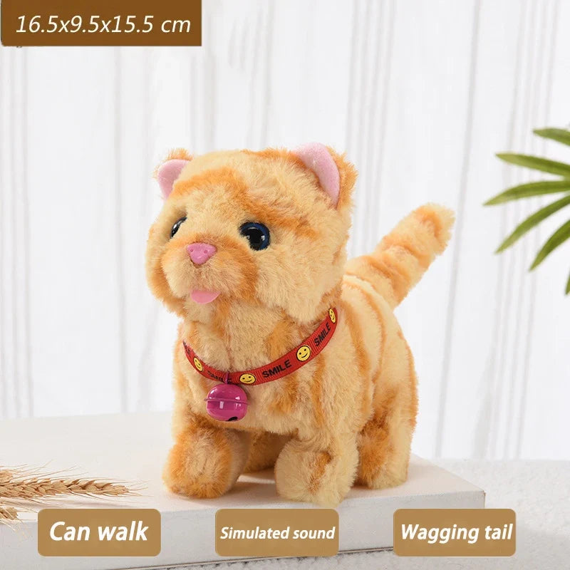Interactive Walking & Meowing Plush Cat