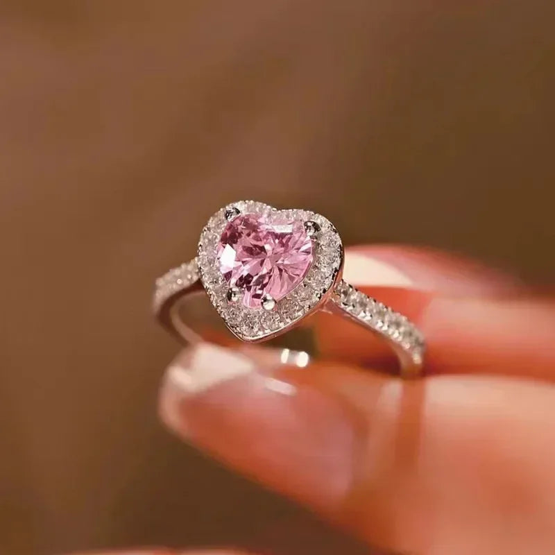 Heart-Shaped Zircon Ring