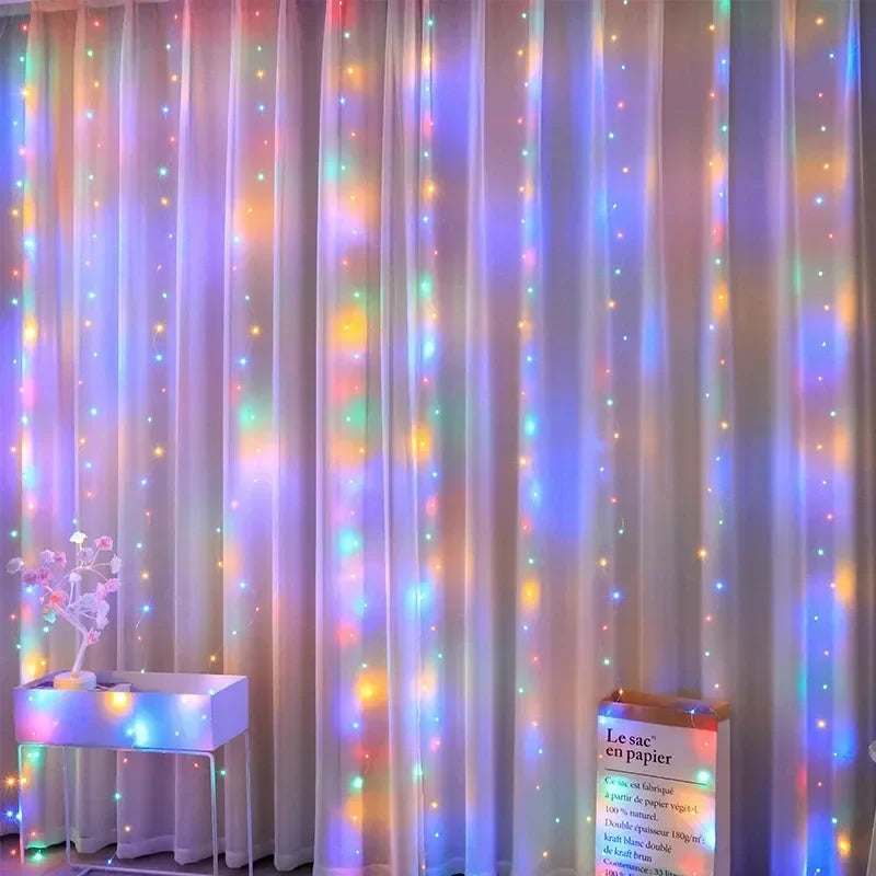 USB LED Curtain Fairy Lights with Remote — 8 Modes