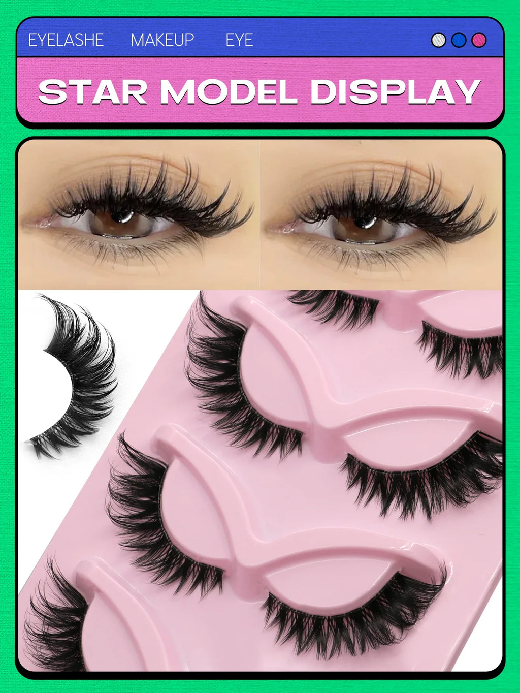 Veltrinay Cat-Eye Faux-Mink Strip Lashes