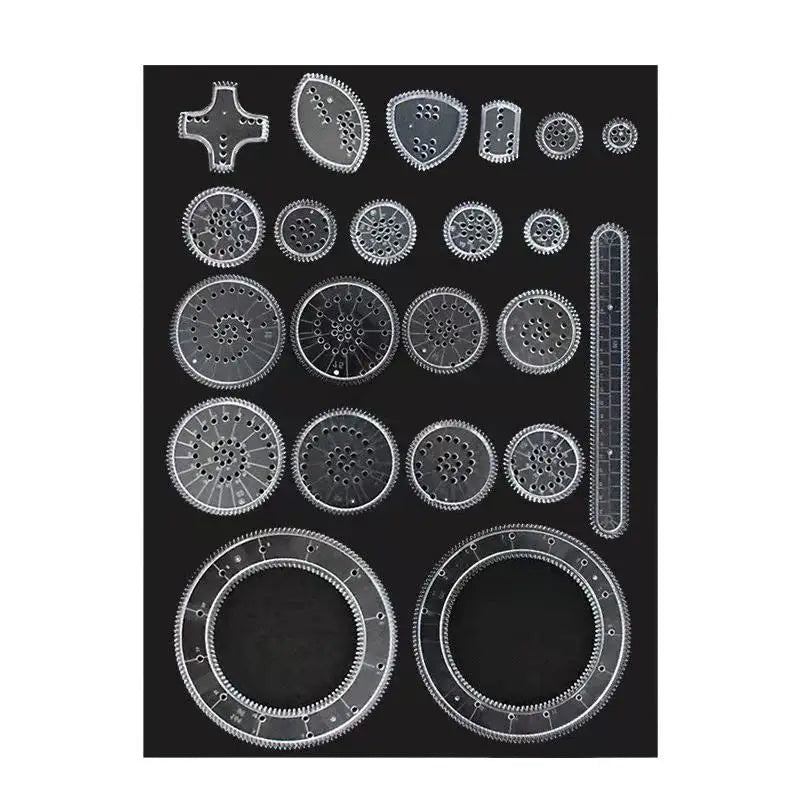 Geometric Drawing Tool Set, 22 Pieces