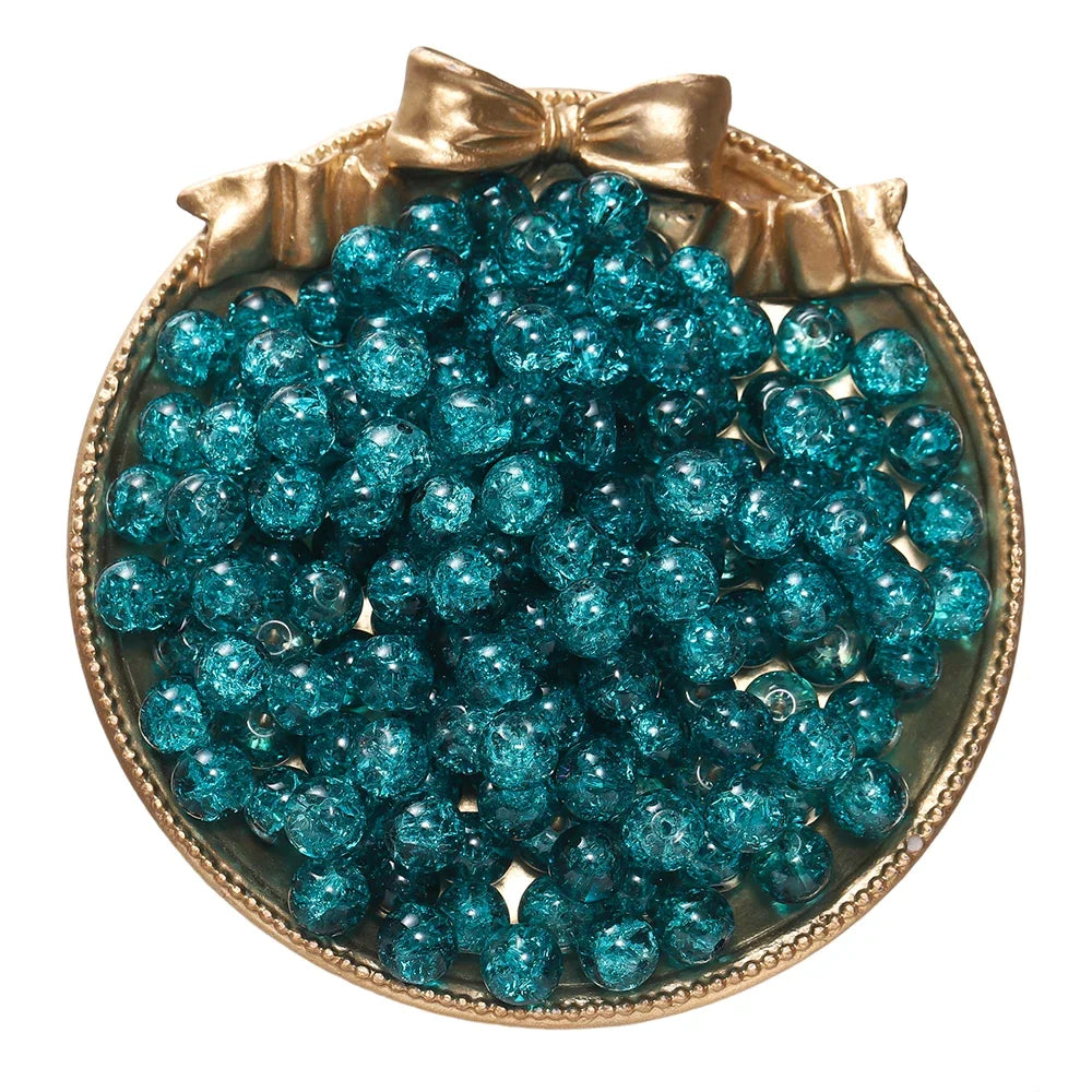 8 mm Crackle Glass Jewelry-Making Beads