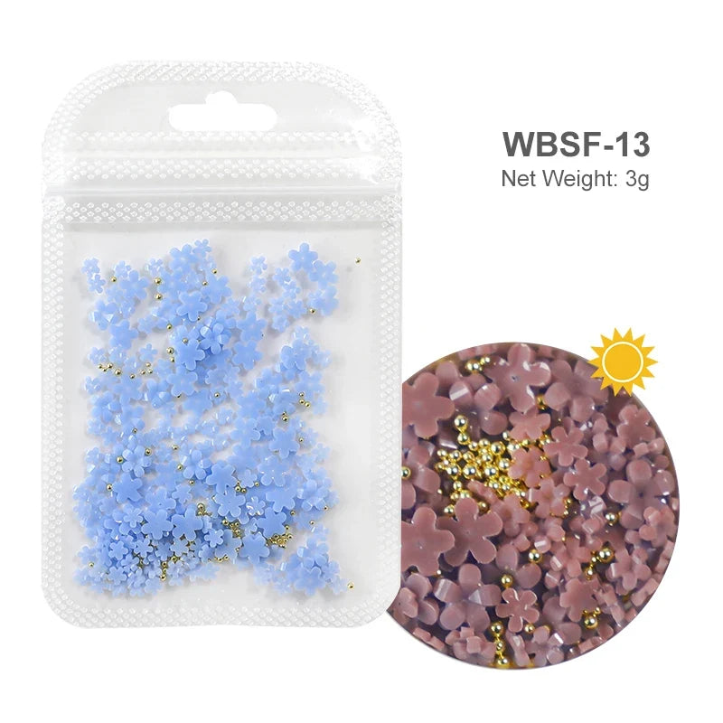Acrylic Flower Nail Art Decorations, 5 g