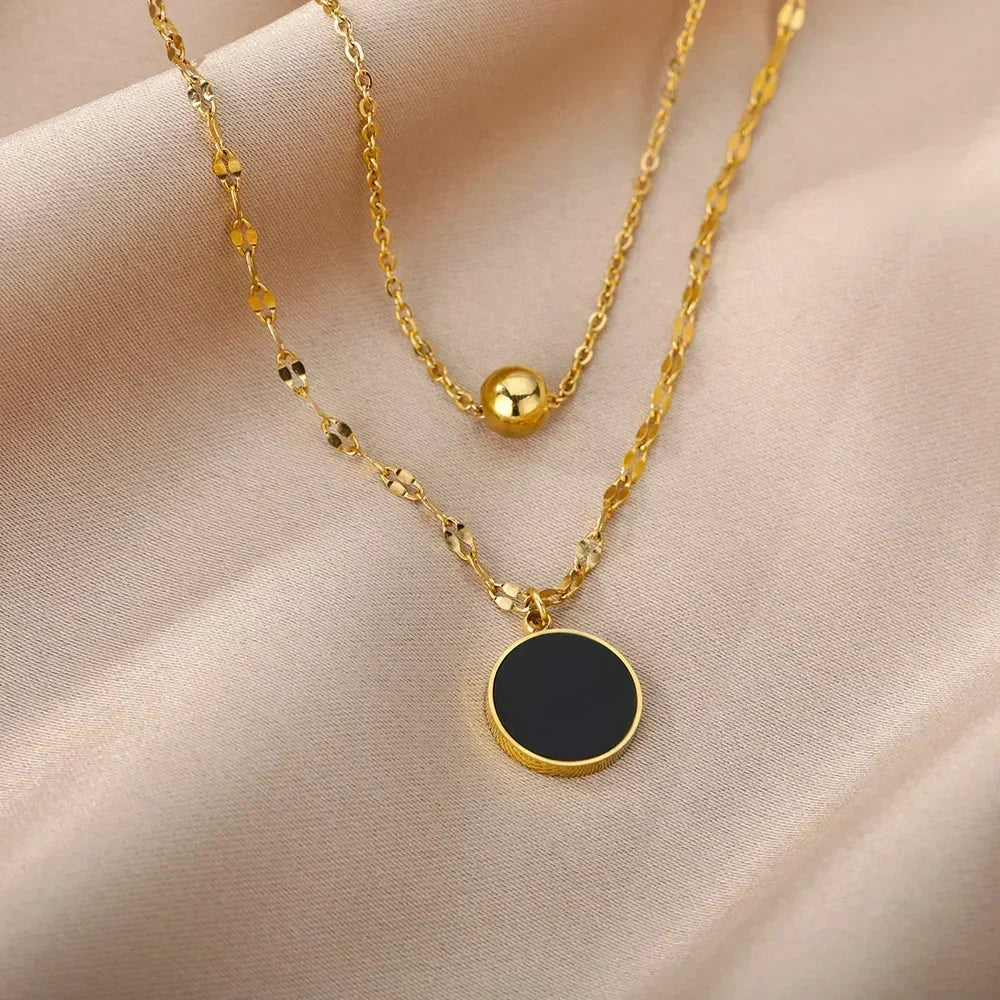 316L Stainless Steel Layered Heart Necklace