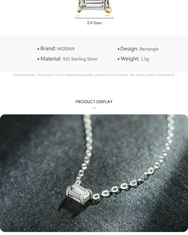 925 Sterling Silver Zirconia Charm Pendant Necklace