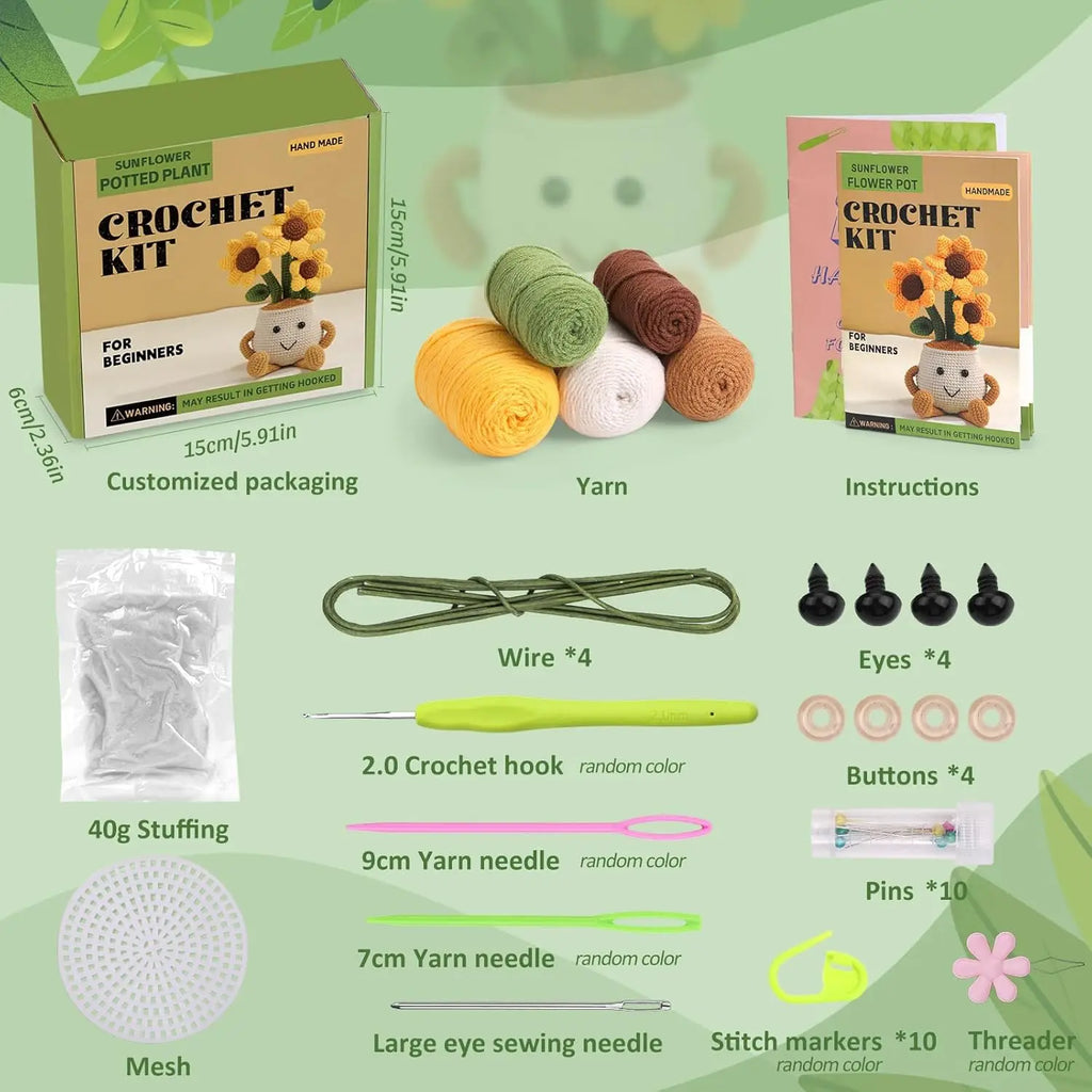 MIUSIE Sunflower & Tulip Crochet Starter Kit