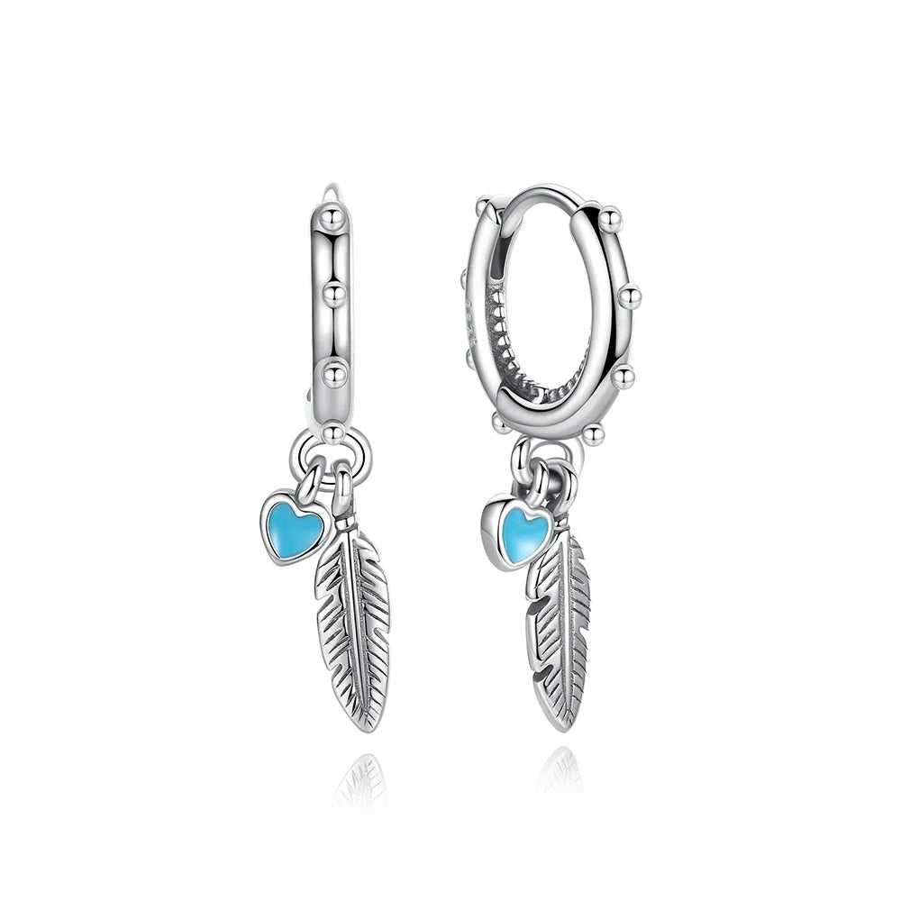 925 Sterling Silver Crown, Heart & Bee Earrings
