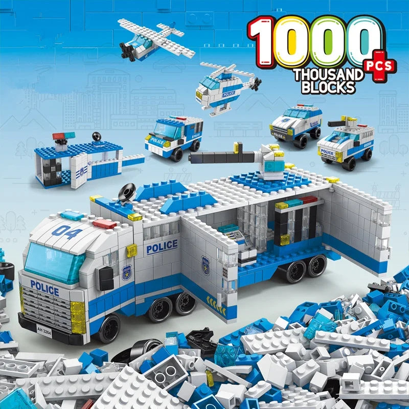 6-in-1 Police, Fire & Construction Building Blocks