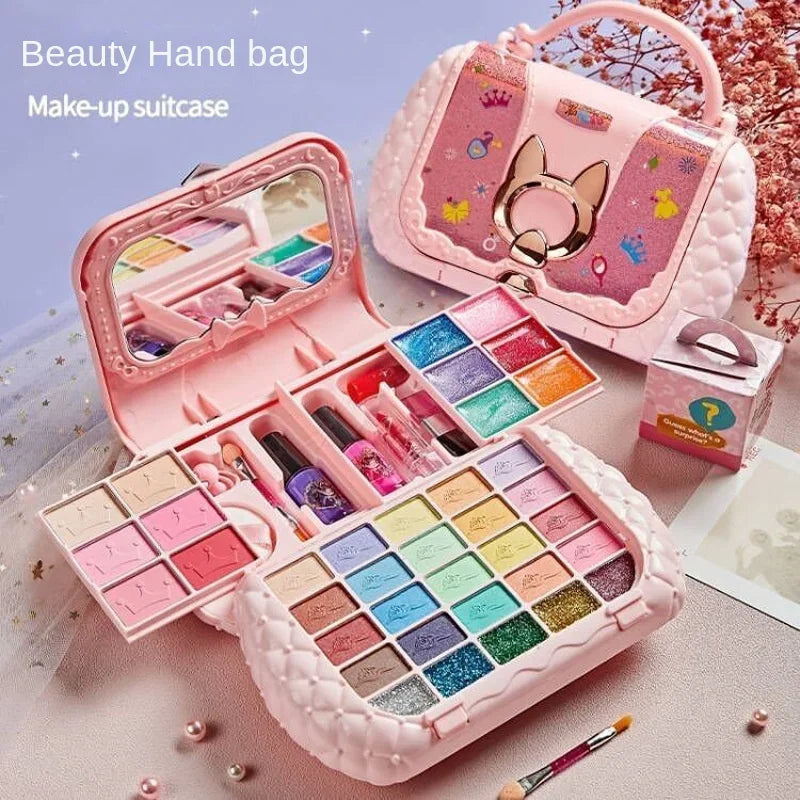 Kids’ Washable Pretend Makeup Kit with Cat-Ear Bag