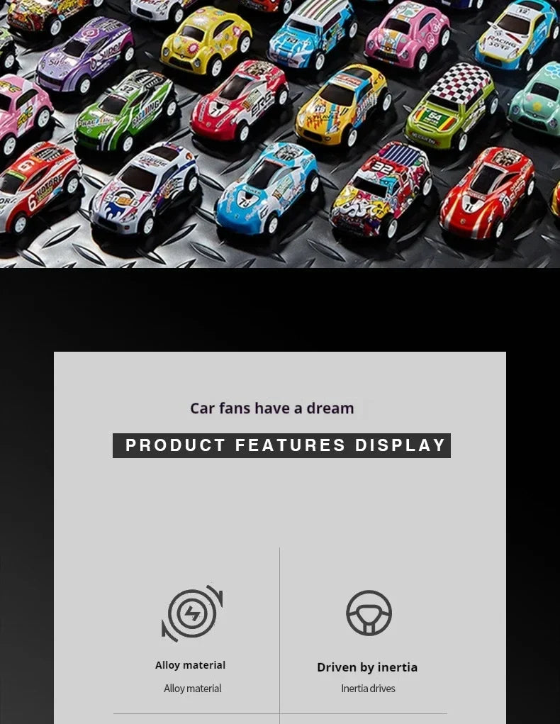 Mini Alloy Pull-Back Race Car Set with Storage Box