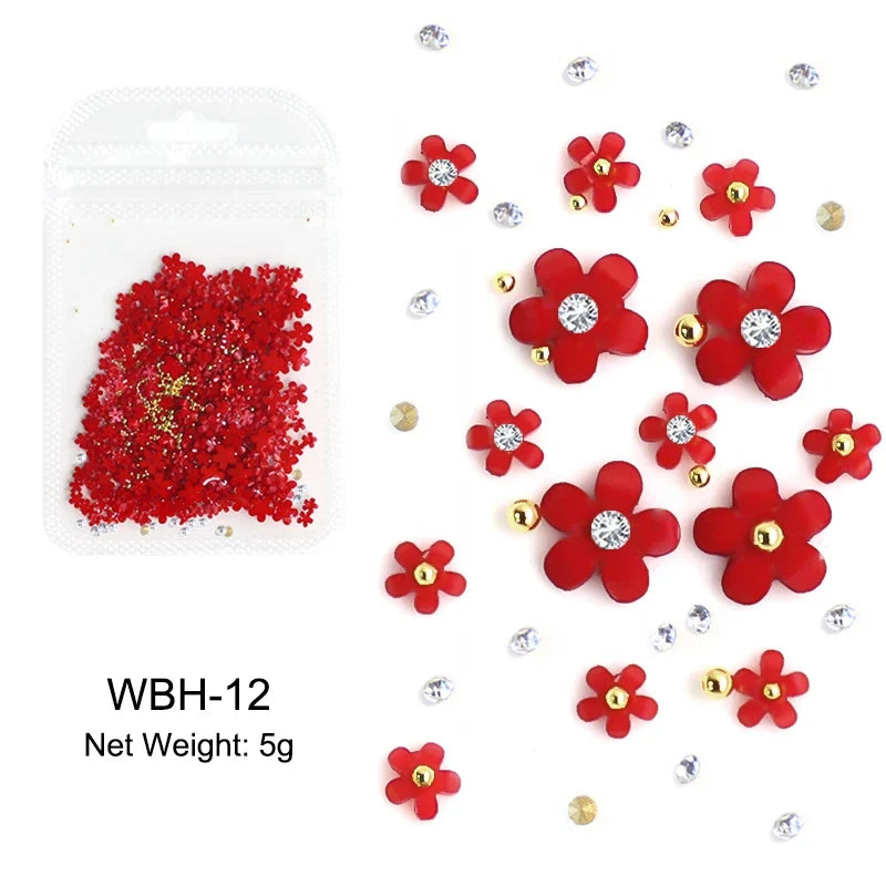Acrylic Flower Nail Art Decorations, 5 g