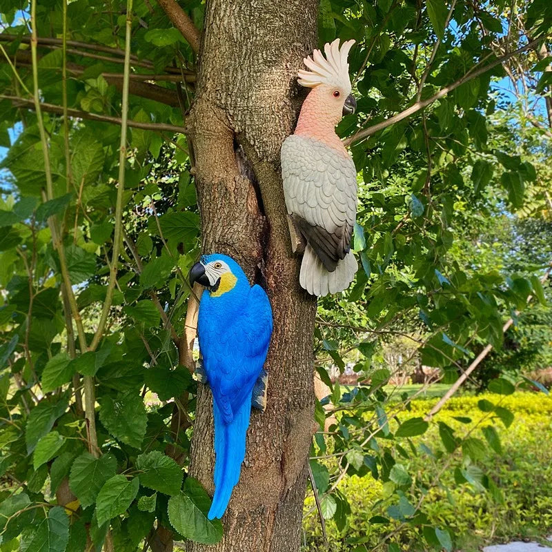 Wall-Mounted Resin Parrot Garden Statue