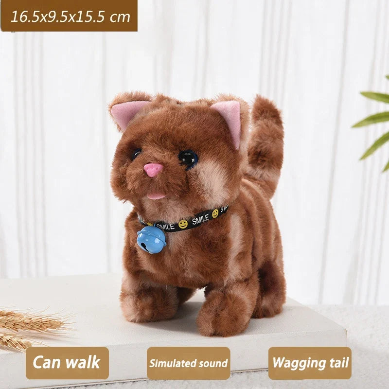 Interactive Walking & Meowing Plush Cat