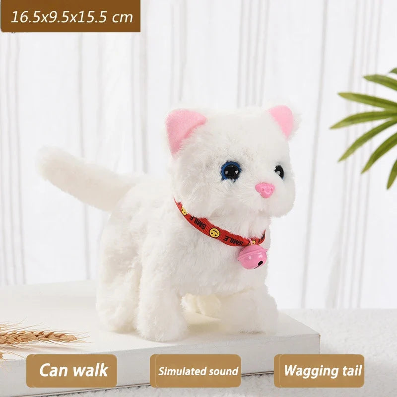 Interactive Walking & Meowing Plush Cat